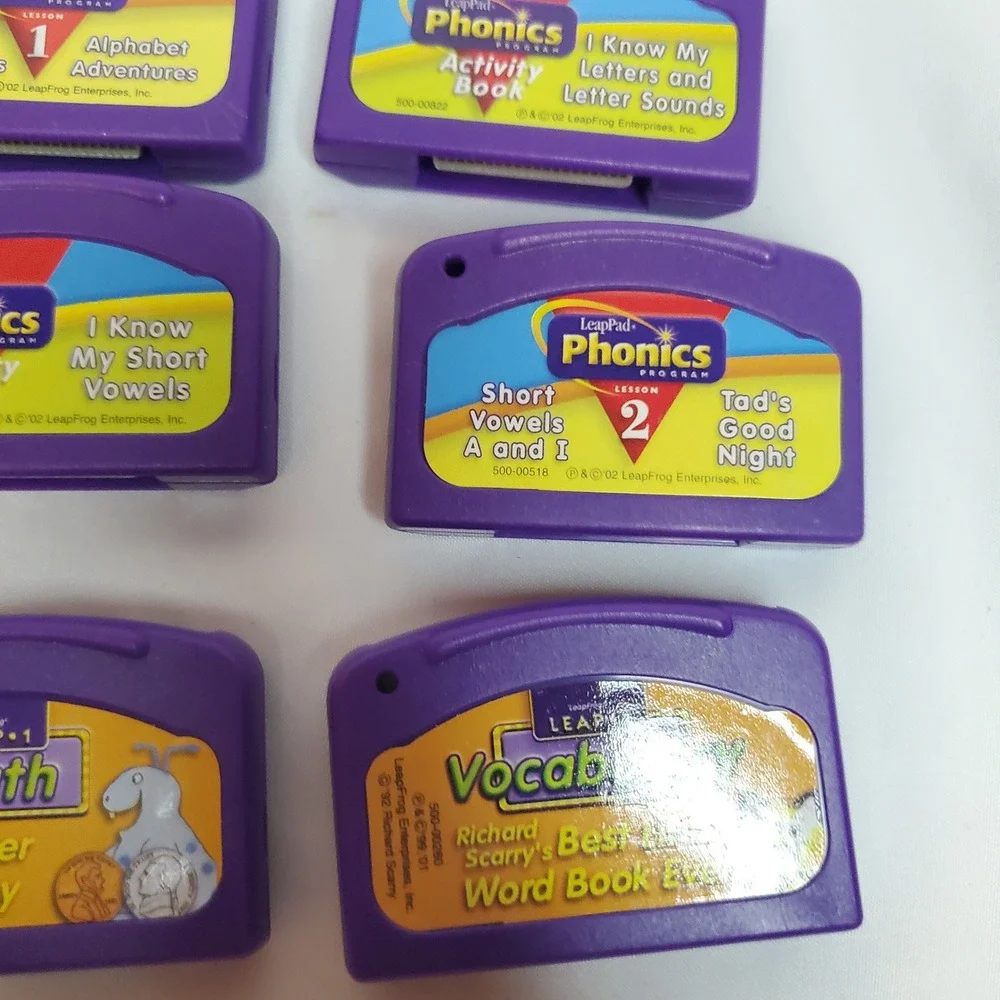 LeapFrog LeapPad Learning Cartridge Lot Phonics Math Vocabulary 7 Games